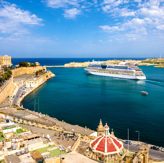Cruise liner leaving Valletta - Malta