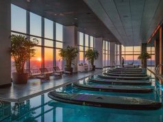 Luxe Hotel Offers Complimentary Floating Yoga in the Sky floating yoga