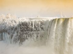 Record-breaking temperatures have transformed Niagara Falls into a seemingly “frozen” winter wonderland
