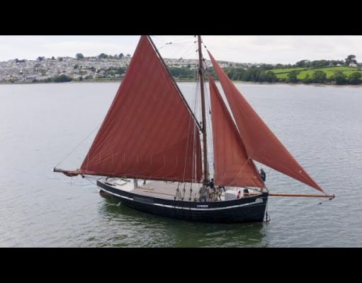 River sailing aboard Lynher, a classic Tamar barge built in 1896