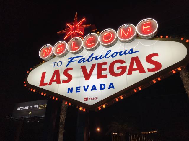 Welcome to Las Vegas Neon Sign - Nevada USA Colorful Panorama