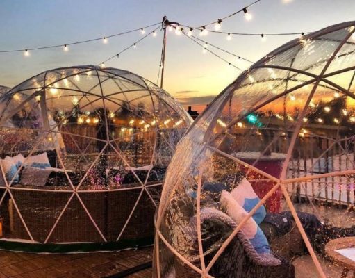 Skylight Igloo-bubbles offer solution to socialising this Autumn bubble dining igloo