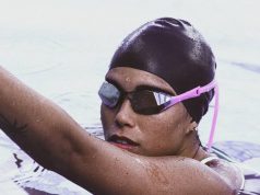 THEMAGIC5 special-edition swimming goggle for Breast Cancer Awareness Month