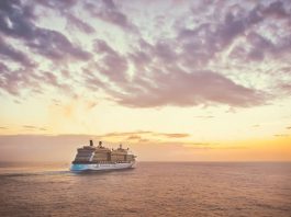 cruise ship sunset
