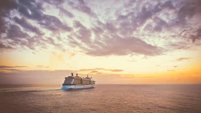 cruise ship sunset