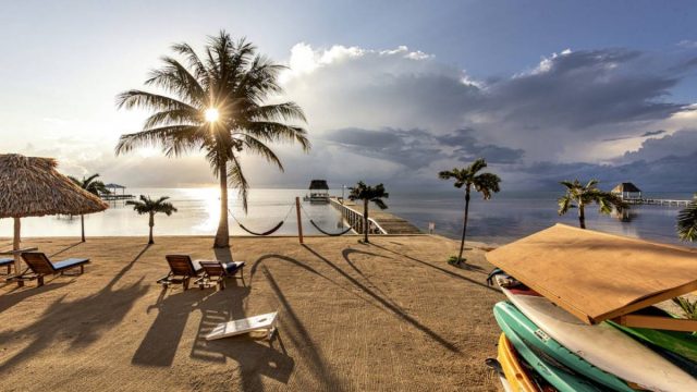HCRR-Gallery-Sunrise-Beach-e1596047707593 looking out from the beach at sunrise in Belize
