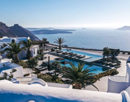 Discover the Ultimate in Greek Luxury with This New Boutique Hotel Group OMMA Santorini pool