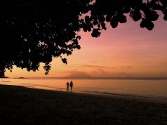 The Indian Ocean Island Destination Seychelles fully opens to the world walking on the beach at sunset in the Seychelles