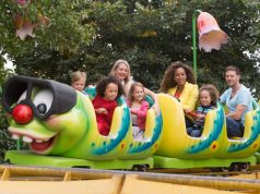 Lightwater Valley Set to Re-Open in April children riding a theme park ride