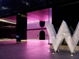 front of W hotel in japan
