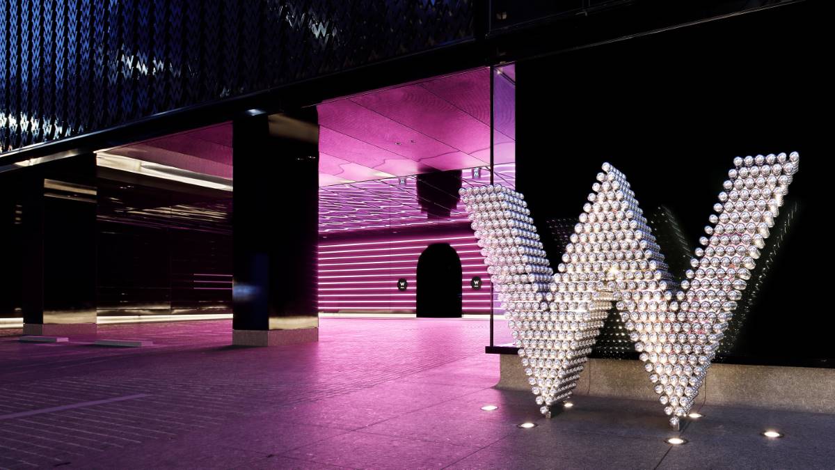 front of W hotel in japan