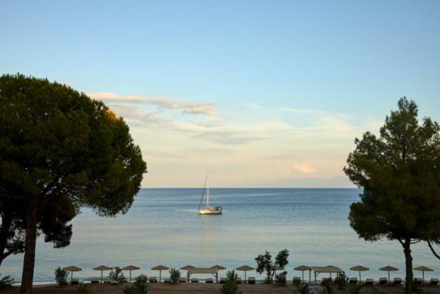 view from the Ambelakia beach bar