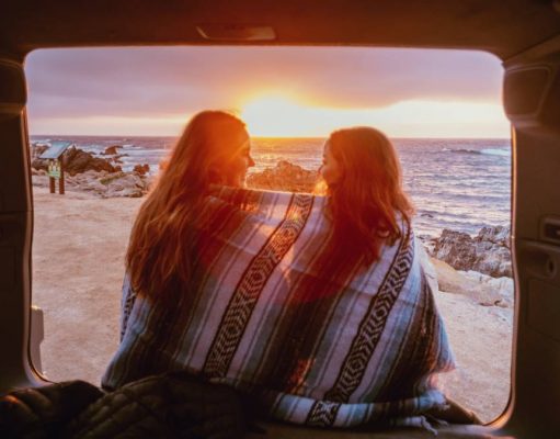 Take an Inspired Trip to Monterey County, California whatching the sunset from a van in Monterey California