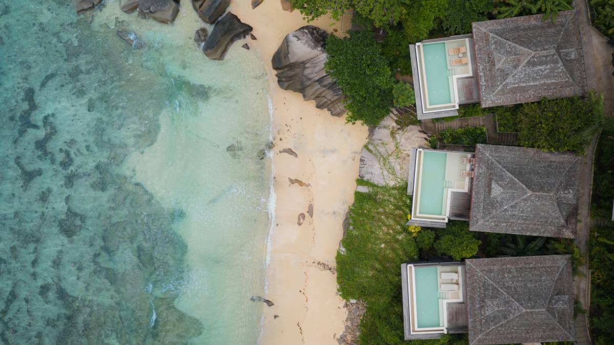 looking down on the seychelles hilton