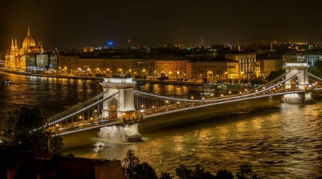 Bridge River City City Lights Chain Bridge