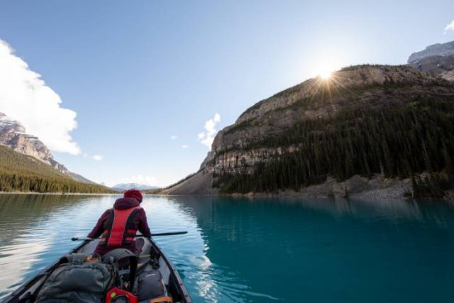 person in a canoe