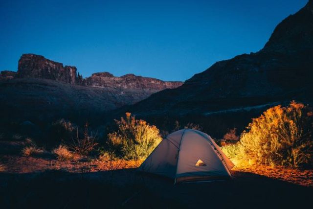 camping in the desert