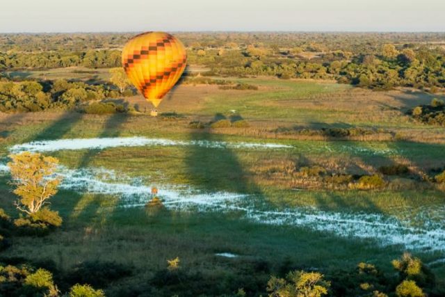 hot air ballon over Africa