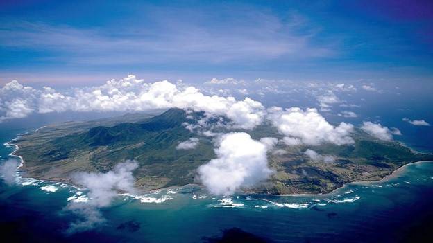 the island of nevis from the air