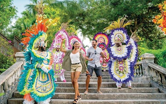 People in the Bahamas dancing at carnival