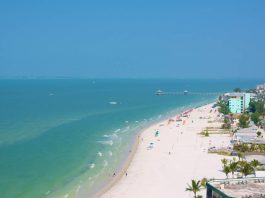Aerial shot of Fort Myers beach