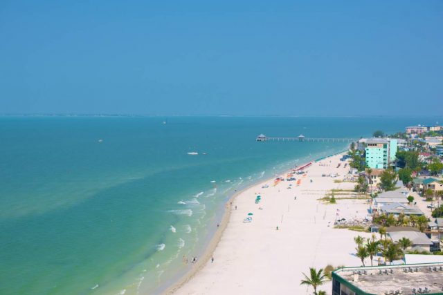 Aerial shot of Fort Myers beach