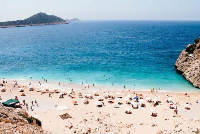 people on a beach in Turkeyy