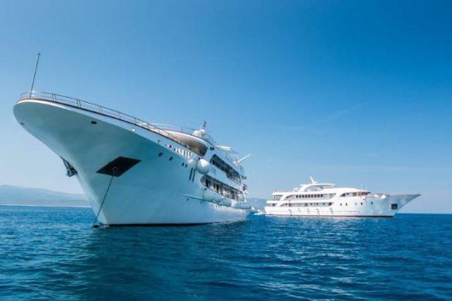 cruise ship in the Adriatic sea near Croatia