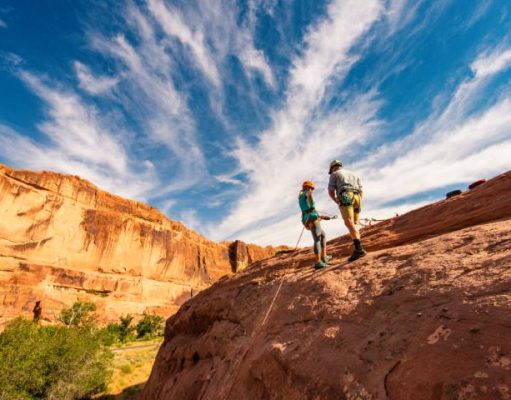 Participation in Canyoneering and Rock Climbing Soars Rock climbing in Moab Utah