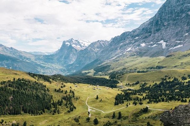 swiss mountians and valley