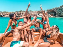 Young people enjoying the high life in Ibiza