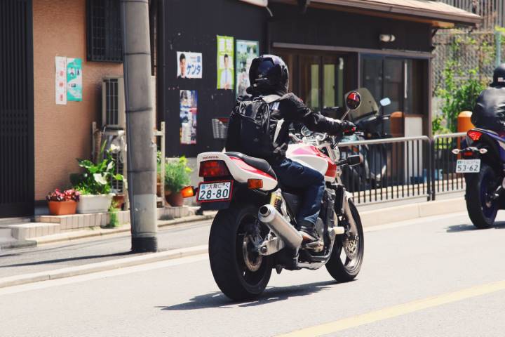 person riding a motorcycle