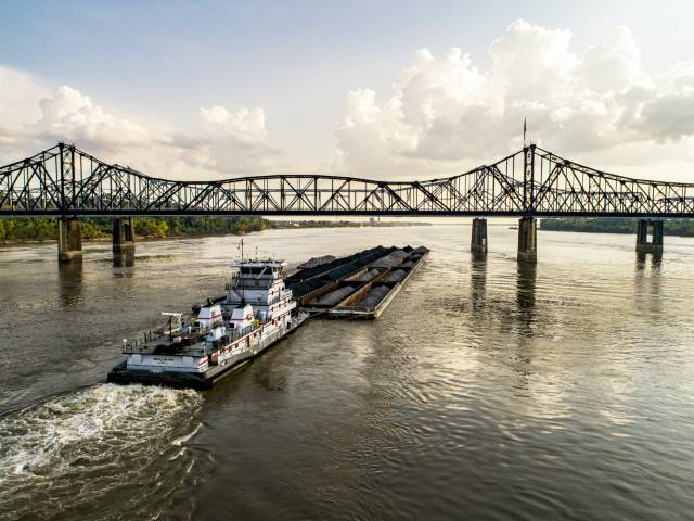 river barge on th Mississippi River