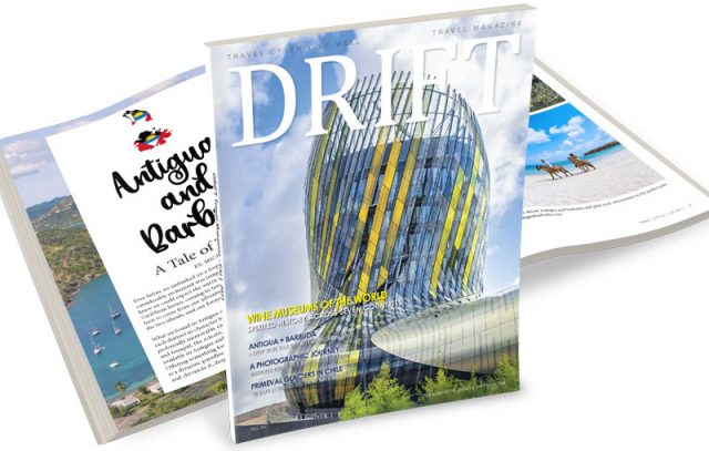 OPEN BOOK AND COVER Fall issue of DRIFT Travel magazine