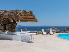 Epoque Collection Introduces Alegria Mykonos, An Elegant Estate in Greece’s Island of Winds Alegria Mykonos pool and bar