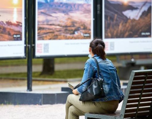 Frozen waterfall and snow-capped mountains Ruspass photo exhibition opened in Moscow
