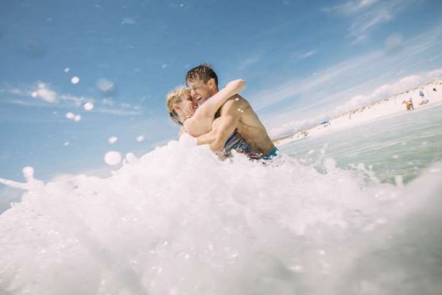 couple in the water at Panama City Beach