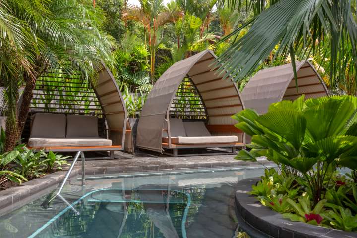 pool side at the eco-luxury wellness resort in Costa Rica