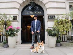 The Biltmore Mayfair London: Corgi Afternoon Tea, Jubilee Tea and Street Party The Biltmore Mayfair London with dorrman and corgi dog
