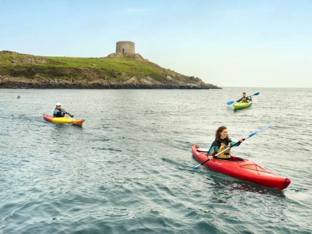 Group Kayaking at Dalkey Islands, Dublin