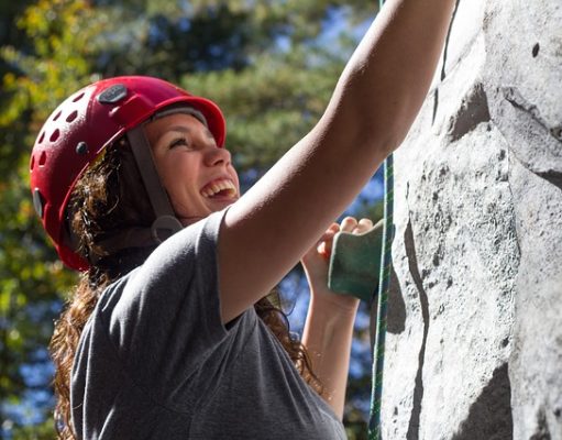 Everything You Need To Know About Women’s Climbing Harnesses Girl Fun Happy Rock Climbing Rock Wall