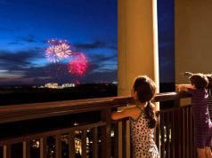Five Unbelievably Real Experiences Only in Orlando kids watching fireworks from the hotel