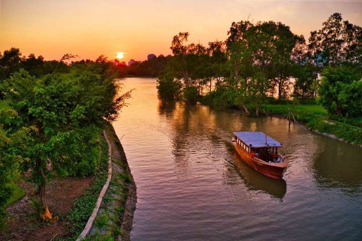 sunset cruise in the Mekong Delta at Azerai Can Tho