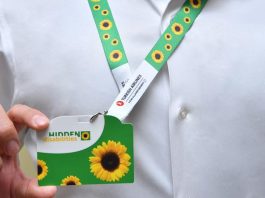 Sunflower Lanyard Service badge