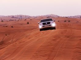 car in the dubia desert