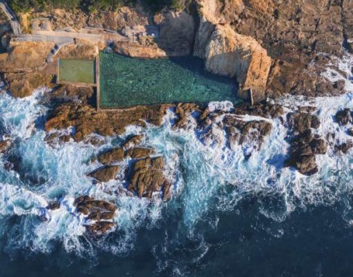 Visit the Sapphire Coast in Australia The picturesque Blue Pool situated along the Bermagui coastline.