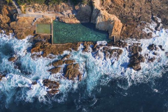 The picturesque Blue Pool situated along the Bermagui coastline.