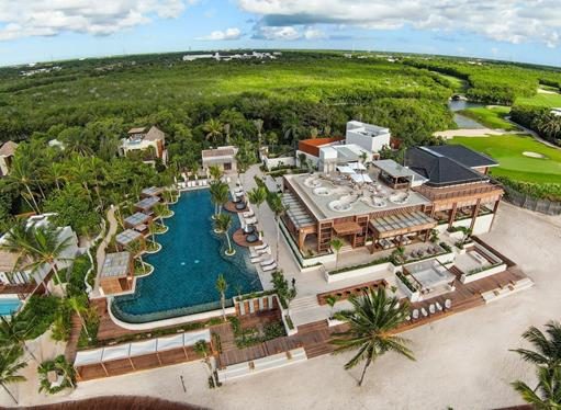 Fairmont Mayakoba Unveils New Beach Club in the Riviera Maya Aerial view of resort in Mexico
