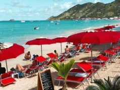 A Vacation Within a Vacation: A Guide to Island Hopping Around St. Martin People on beach at resort in St. Martin