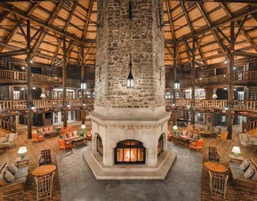 10 Over-The-Top Cozy Hotel Fireplaces Fairmont Le Château Montebello